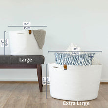 Load image into Gallery viewer, Large Ivory White Basket DENJA & CO Australia