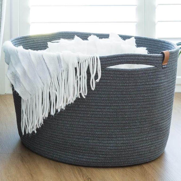Extra Large Charcoal Gray Basket DENJA & CO Australia