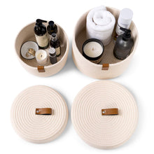 Load image into Gallery viewer, Set of Two Lidded Baskets - Off White DENJA & CO Australia
