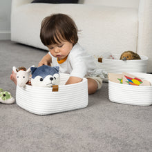 Load image into Gallery viewer, Set of Three Rectangle Baskets - White DENJA & CO Australia