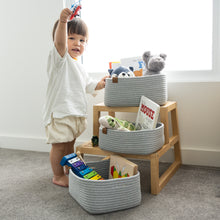 Load image into Gallery viewer, Set of Three Rectangle Baskets - Light Gray DENJA & CO Australia