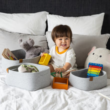 Load image into Gallery viewer, Set of Three Rectangle Baskets - Light Gray DENJA & CO Australia