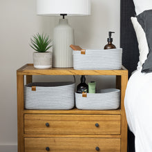 Load image into Gallery viewer, Set of Three Rectangle Baskets - Light Gray DENJA & CO Australia