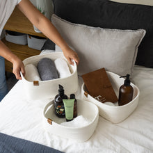 Load image into Gallery viewer, Set of Three Rectangle Baskets - White DENJA & CO Australia