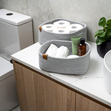 Load image into Gallery viewer, Set of Three Rectangle Baskets - Light Gray DENJA & CO Australia