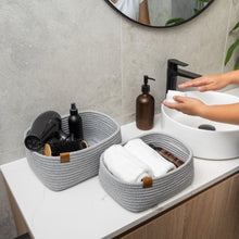 Load image into Gallery viewer, Set of Three Rectangle Baskets - Light Gray DENJA & CO Australia