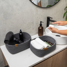 Load image into Gallery viewer, Set of Three Rectangle Baskets - Charcoal Gray DENJA & CO Australia