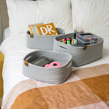 Load image into Gallery viewer, Set of Three Rectangle Baskets - Light Gray DENJA & CO Australia
